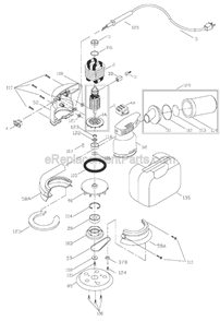Page A Diagram and Parts List for 333VS Type 1 Porter Cable Sander Polisher